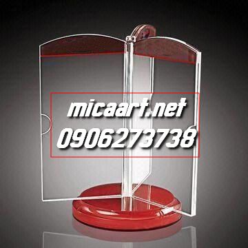 Standee Mica xoay 6 mặt